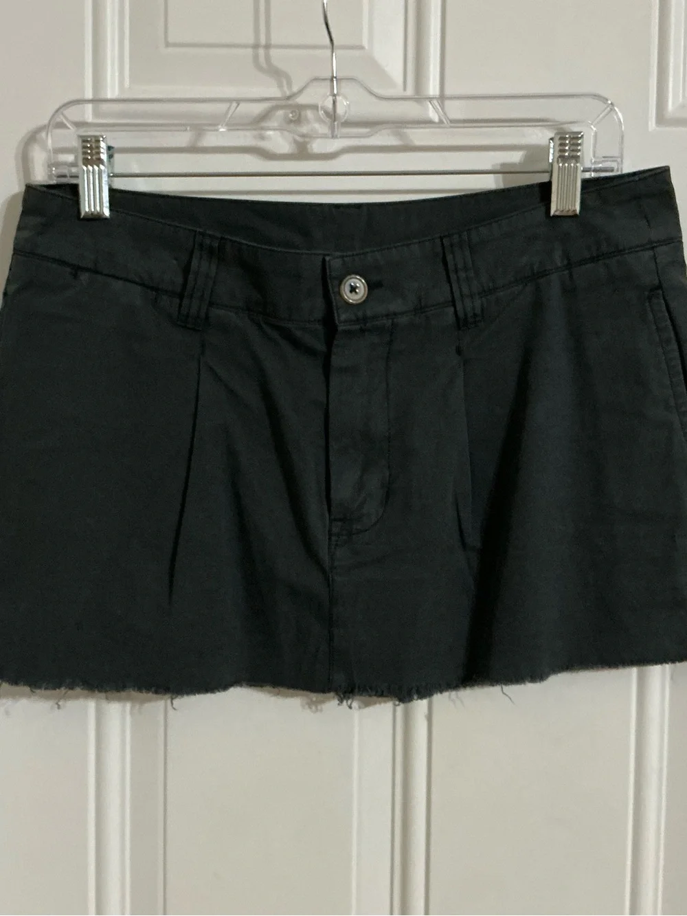 Free People Black Denim Mini Skirt with Raw Hem Size 29